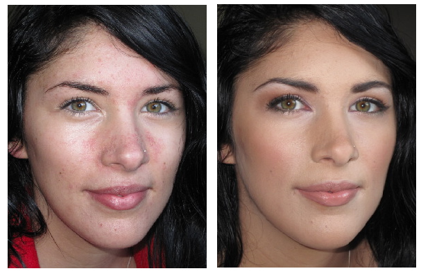 Makeup artist applying bridal makeup